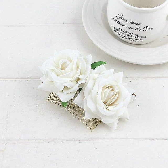 Trendy Pink Flower Hairpin for Bridal Bridesmaid Hair Clip Wedding Party Hair Accessories
