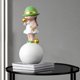 thumbnail image 4 of Escultura de resina adorable, pieza decorativa moderna con forma de personaje de dibujos animados A_Girl_Green, 4 of 9