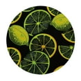 thumbnail image 2 of Nawypu  Yellow Green Lemon Round Fitted Tablecloth, Black Elastic Tablecloth for Round Tables, Waterproof Table Cover, 2 of 7