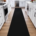 thumbnail image 5 of Ottomanson Extra Long Runner Rug Non-Slip Low Pile Stain Resistant, Solid Black, 2'7" x 40', 5 of 13