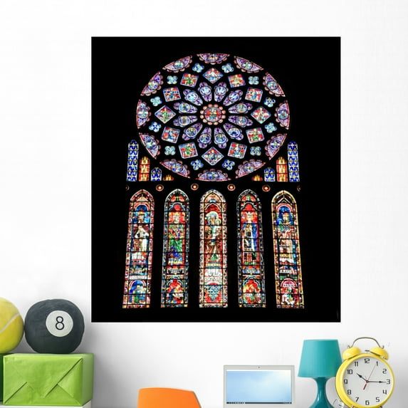 Stained Glasses from Chartres Wall Mural by Wallmonkeys Peel and Stick Graphic (48 in H x 42 in W) WM171240