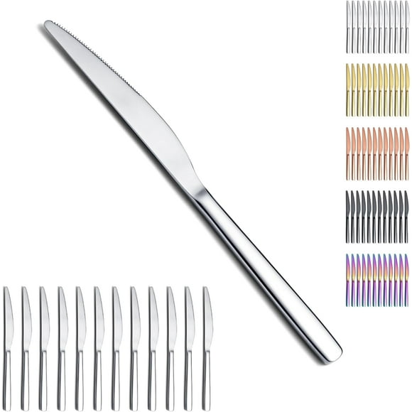 shiyou-Dinner Knives Set 12 Pieces, Stainless Steel Butter Knives Table Knives, Flatware Steak Knives Silverware Set, Cutlery Set, Dishwasher Safe