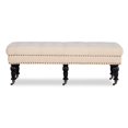 thumbnail image 2 of Linon Isabelle 50" Wood Upholstered Bench in Beige, 2 of 8