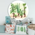 thumbnail image 2 of Designart 'Indoor Green Home House Plants in Pots I' Traditional Circle Metal Wall Art 29x29 - Disc of 29, 2 of 5