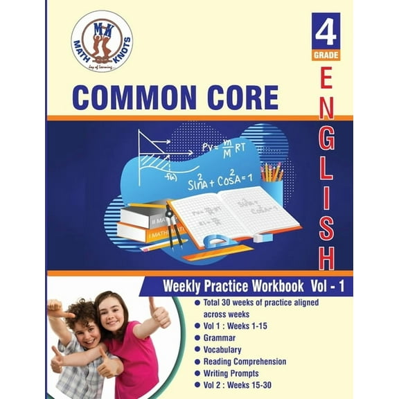 4th grade Common Core ELA Test Prep: ( weeks: 1 - 15 ): Weekly Practice Work Book, Volume 1, (Paperback)
