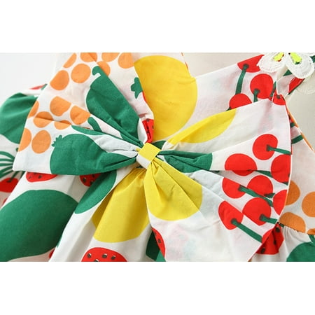 

PEASKJP Girls Easter Dresses 2023 Children Girls Short-Sleeve Boho Ruffle Floral Printed Pageant Dress Green 18-24 Months