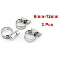 thumbnail image 2 of Unique Bargains 3 Pcs Stainless Steel 6mm to 12mm Hose Pipe Clamps Clips Fastener, 2 of 2