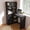 Black, variant on Mintazer 62" L-Shaped Desk with Hutch and LED Light & Power Outlet, Corner Computer Desk with Drawers & Glass Cabinet and Keyboard Tray, Writing Desk for Home Office Workspaces, White
