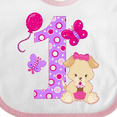 thumbnail image 4 of Inktastic First Birthday with Cute Puppy and Butterflies Boys or Girls Baby Bib, 4 of 4