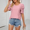 thumbnail image 4 of Camiseta Mujer Camiseta holgada de verano Moda Hollow-out Camiseta para mujer Ropa femenina (Rosa XXL) Ygjytge para Mujer Rosa T M, 4 of 8