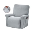 thumbnail image 3 of Stretch Recliner Chair Slipcover Elastic Full Coverage Solid Color Sofa Cover Replacement for LAZBOY, Silver, 3 of 9