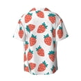thumbnail image 4 of Goofa Strawberries Printed Men's Casual Short-sleeved Shirt,Lightweight Breathable Button-down,Summer Casual men's top,Versatile Fashion shirt-4X-Large, 4 of 7
