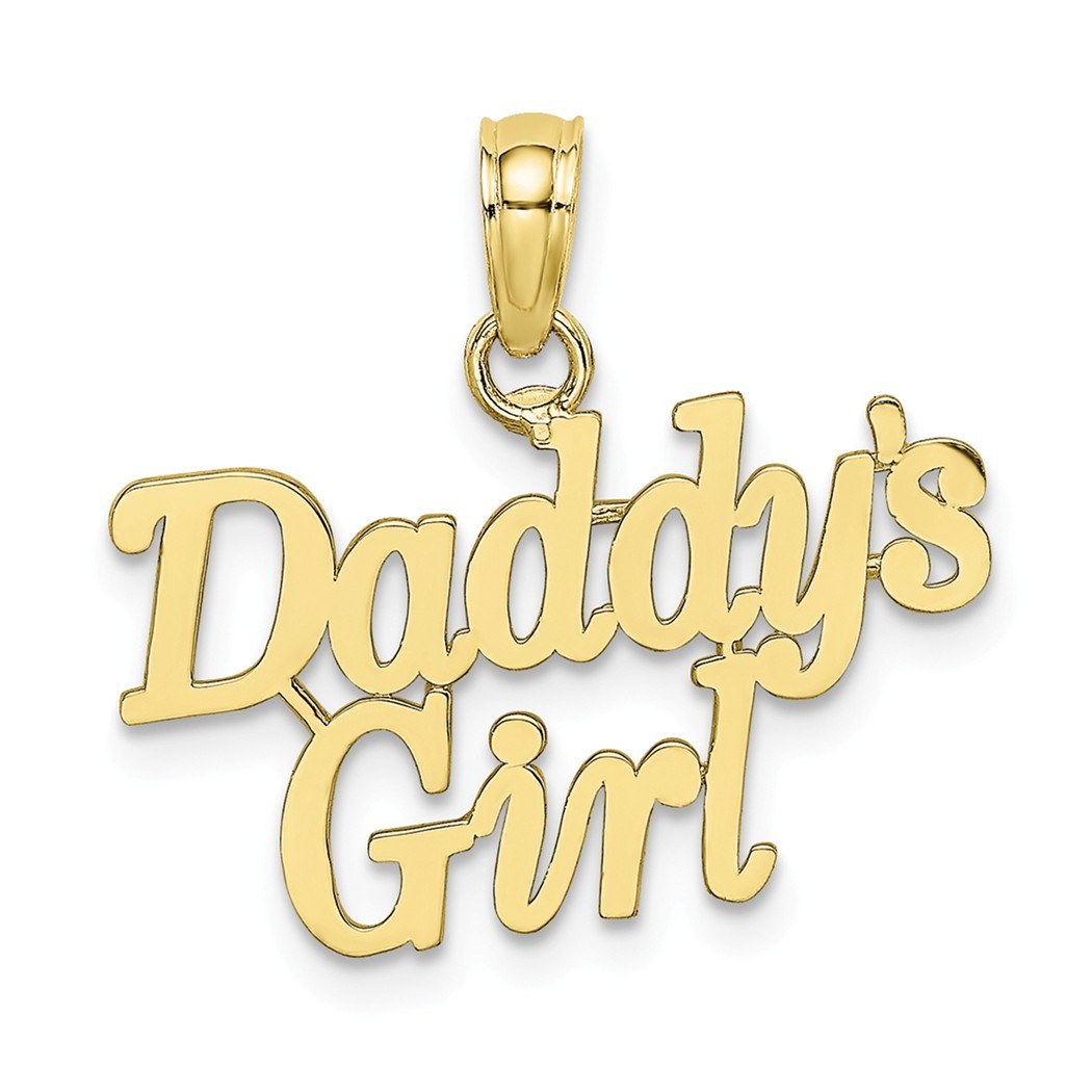 10k Gold Daddys Girl Charm Pendant Necklace Measures 16.2x18.7mm Wide