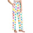 thumbnail image 2 of Dailycode Women's Pajama Pants Wide Leg Lounge Pj Bottoms With Pockets Colorful Shining Stars, 2 of 7