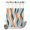 Teal, Burnt Orange, Cream, Dusty Blue, Navy, variant on No Hook Shower Curtain, Pink Teal Striped Shower Curtains for Bathroom with See Through Top Window, Modern Colorful Abstract Lines Waterproof & Washable Bath Curtain Stall 48"x72"
