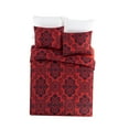 thumbnail image 2 of Presidio Square Demask Medallion Polyester Red and Black 5-Piece Comforters Set, King, 2 of 11