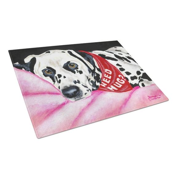 Caroline's Treasures AMB1148LCB Need a Hug Dalmatian Glass Cutting Board Large, 12H x 16W, multicolor