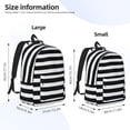 thumbnail image 4 of Balery Black And White Stripes Vintage Canvas Backpack for Men and Women - Large Capacity, Durable Travel Laptop Bag for School, Work, Hiking, and Outdoor Activities, 4 of 7