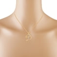 thumbnail image 3 of Drop Style Initial&nbsp;"B" Alphabet Letter Pendant Necklace Round Natural Diamond In 10K Yellow Gold (0.13 Carat, I-J Color, I2-I3 Clarity), 3 of 5