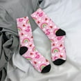 thumbnail image 5 of Rateoe Cute Flamingo for Women Casual Calf Socks - Cute Crew Socks - Thin Soft Above Ankle Socks Size 5-11, 5 of 6