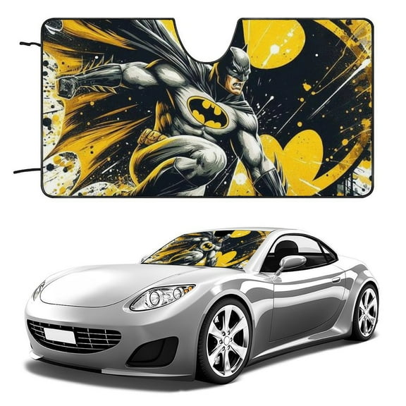 Custom Batman Car Truck and SUV Windshield Visor Car Visor Heat Protection All-in-One Windshield Visor UV Blocker Reflective Visor Foldable Easy Installation Keep Vehicle Cool 51"x28"