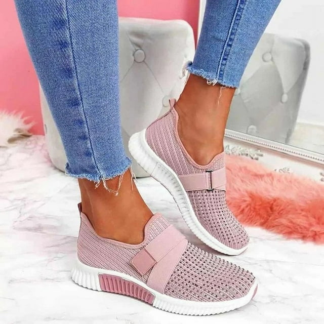 EIMELI Chaussures à Enfiler avec Semelle Orthopédique Espadrilles de Mode pour Femmes Chaussures de Marche Décontractées