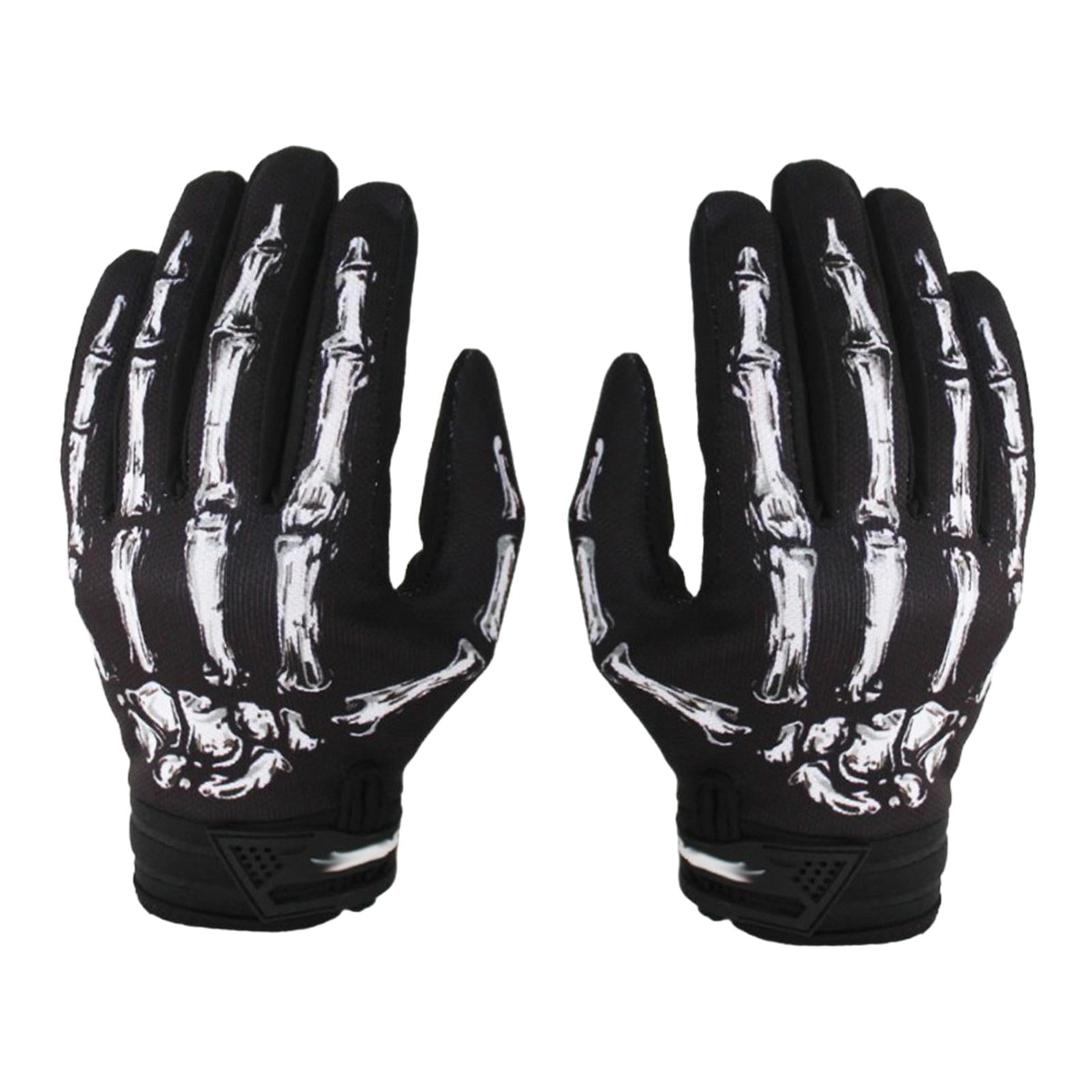 Colaxi Gants de Vélo Motif Patte de Squelette Gants à Doigts Complets pour Extérieur Taille P