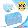 thumbnail image 1 of 100 Disposable Face Masks 3-ply Breathable Masks, Soft Ear Loop Filter Mask, 1 of 2