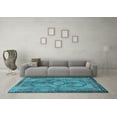 thumbnail image 3 of Ahgly Company Indoor Round Medallion Light Blue Traditional Area Rugs, 6' Round, 3 of 4