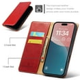 thumbnail image 6 of Allytechgroup Wallet Case for Apple iPhone 16 Pro Max, Premium Leather Flip Stand Cards Holder Business Type RFID Blocking Shockproof Phone Case Cover for iPhone 16 Pro Max, Red, 6 of 7