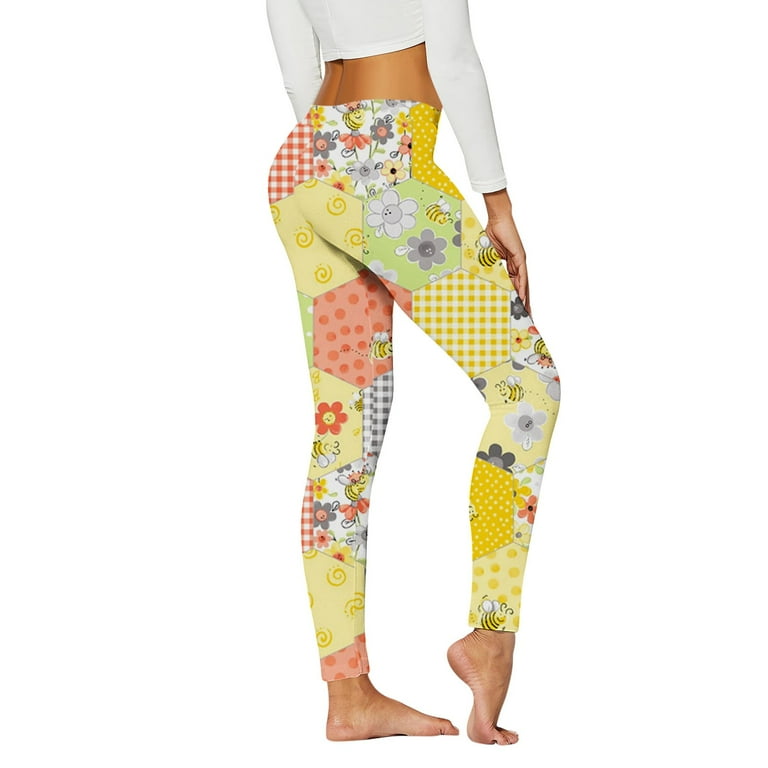 EHQJNJ Thermal Leggings Cotton Yoga Pants Women Suitable Bees