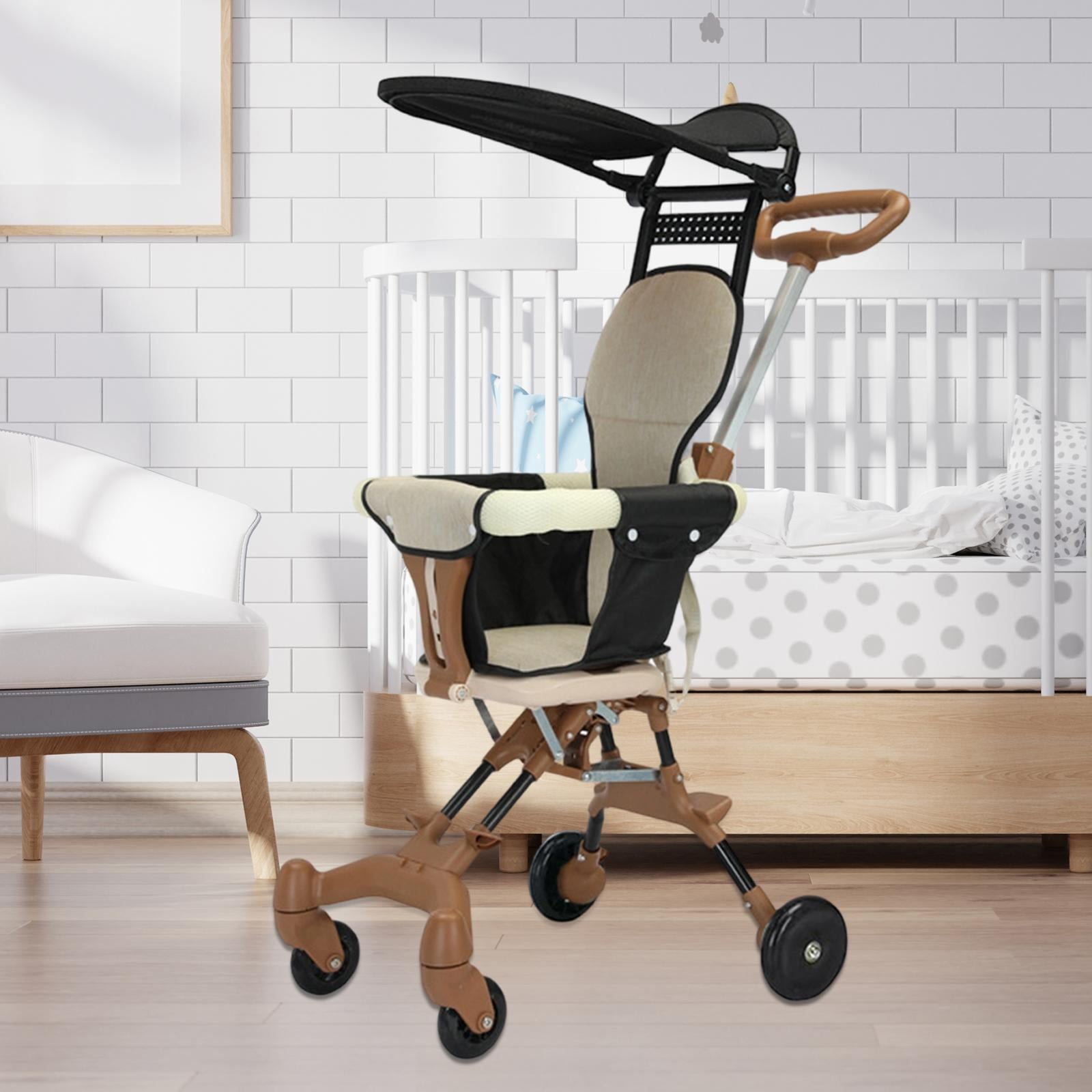 Travel Stroller Baby Pram Pushchair Lightweight Metal Frame Adjustable Handlebar for Toddlers Outdoor Use