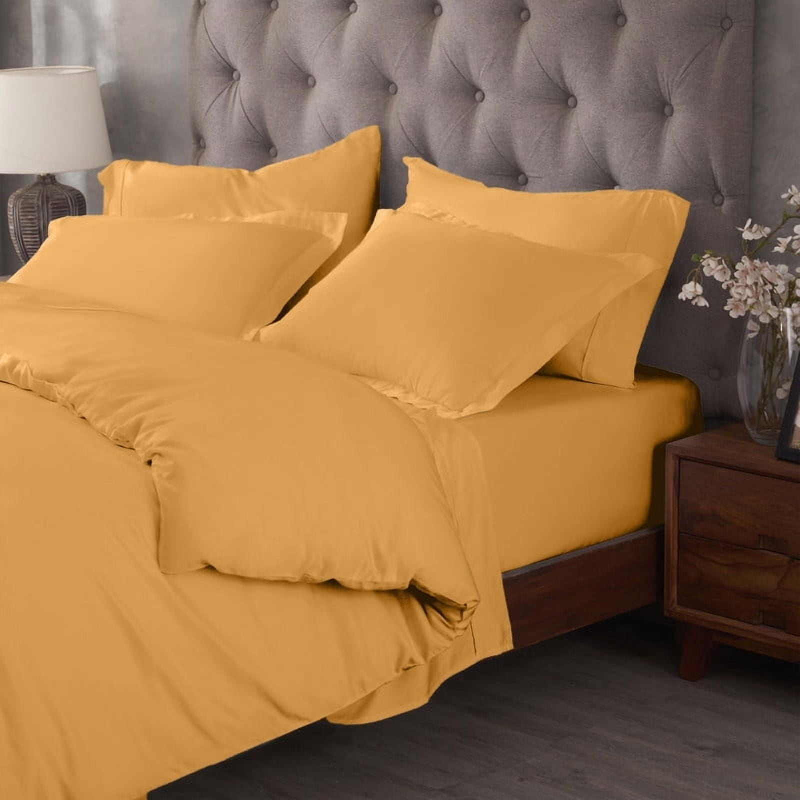 Superior Egyptian Cotton 400 TC Duvet Cover Set, King/ California King, Gold