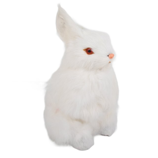 Conejito de Peluche BuyweekMX Sentado Suave y Realista Modelo Regalo Blanco