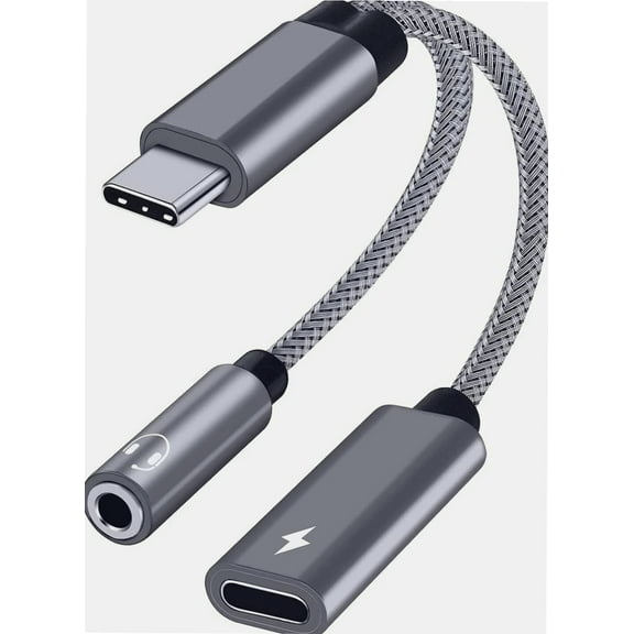 Samsung Galaxy S23 Headphone Adapter, USB C to AUX Mic Jack with PD 60W Fast Charging for Stereo, Earphones, Compatible with Samsung Galaxy S23 S22 S21 S21 , Google Pixel 6 5 4 3 XL