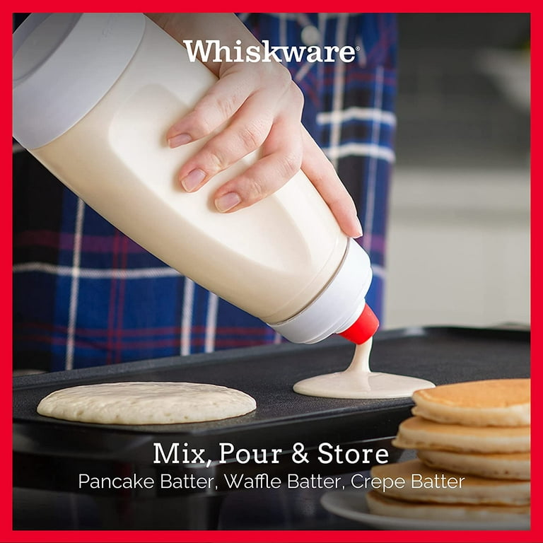 Whiskware Pancake Batter Dispenser and Mixer with BlenderBall Wire Whisk  for Cupcakes, Muffins, 