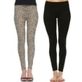 thumbnail image 2 of White Mark Women's Plus Size Pack of 2 Printed Leggings, 2 of 10