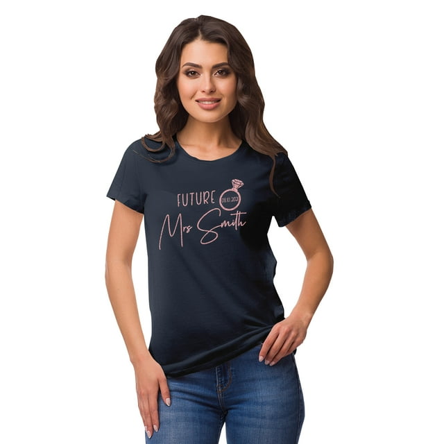Inkdotpot T-Shirt Personnalisé pour Femmes Haut Future Madame Annonce de Mariage