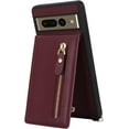 thumbnail image 5 of Google Pixel 7 Pro Case for Women with Card Holder 6.7" 5G 2022,Google Pixel 7 Pro Phone Case with Strap,Crossbody Lanyard Cases with Credit Card Slots with Stand,Burgundy, 5 of 14