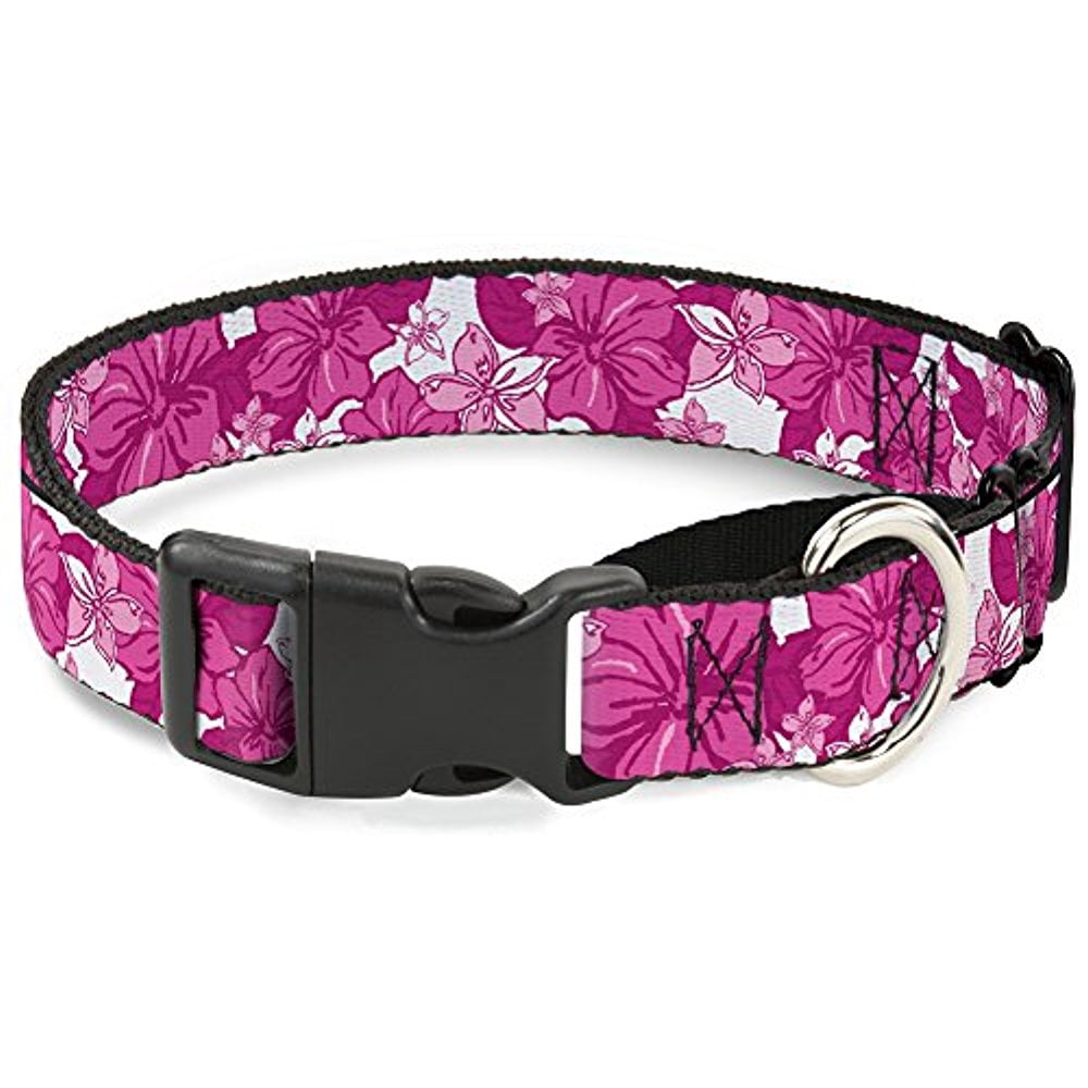 Buckle-Down MGC-W30872-L Hibiscus Collage White Pinks Martingale Dog Collar