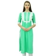 thumbnail image 1 of Phagun Cotton Straight Kurti Tunic With Front Button Casual Kurta, 1 of 4