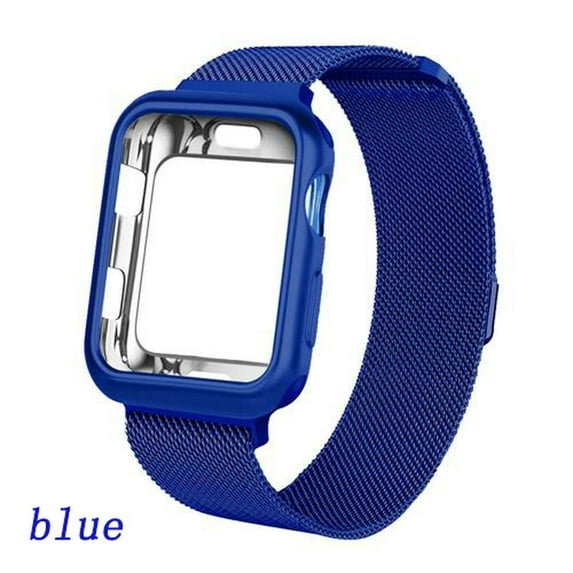 BXUXOHS(1/2Pack) Milanese Loop Bands for Apple Watch Bands and Case 38mm 42mm 40mm 44mm Soft TPU Bumper Cover Protector with Stainless Steel Metal Mesh Strap Magnetic for iWatch Series SE 6 5 4 3 2 1