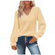 thumbnail image 1 of Tops de encaje de manga larga sexy con encaje Qpenwork de color sólido con cuello en V para mujer Fridja bvmnju4299, 1 of 9