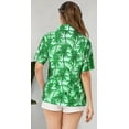 thumbnail image 2 of HAPPY BAY Women's Casual Beach Hawaiian Blouse Shirt Dressy Blouses Button Down Short Sleeve Dress Tops Tee Shirts T Shirts for Women L Palm Tree, Autumn Green, 2 of 4