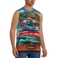 thumbnail image 2 of Kdxio Tropical Vacation Essentials for Men's Muscle T-shirt,Sleeveless for Workout Running Athletic Gym Lounge Casual, 2 of 5