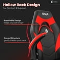 thumbnail image 5 of CELTOSS  Red Gaming Chair, Flip-up Armrest Computer Chair Ergonomic Office Chair PU Leather Desk Chair Executive Adjustable Swivel Task Chair, 5 of 12