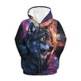 thumbnail image 6 of Chaqlin Space Galaxy Wolf Youth Zip Up Hoodie Lightweight Long Sleeve with Pockets Casual Athletic Outerwear Teens ​​Size 10-12​​, 6 of 7