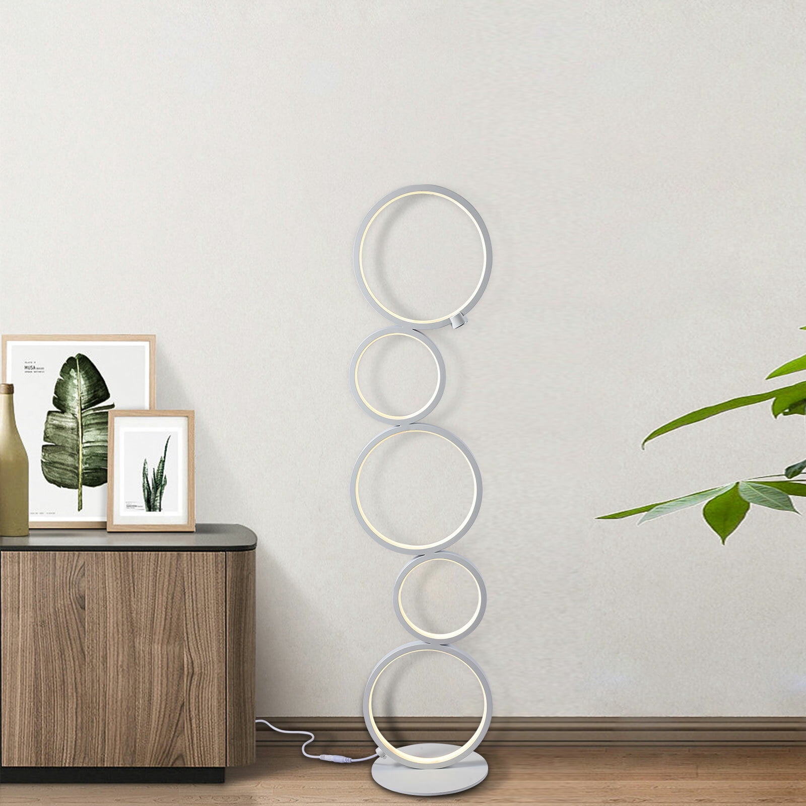 Modern 24W LED Floor Lamp with Dimmable Brightness for Living Room