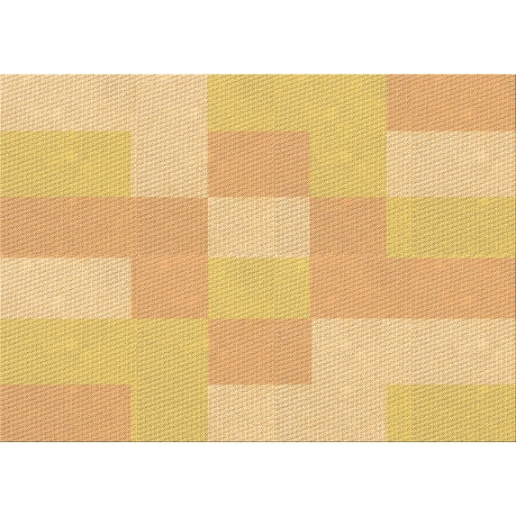 Ahgly Company Indoor Rectangle Patterned School Bus Yellow Area Rugs, 6' x 9'