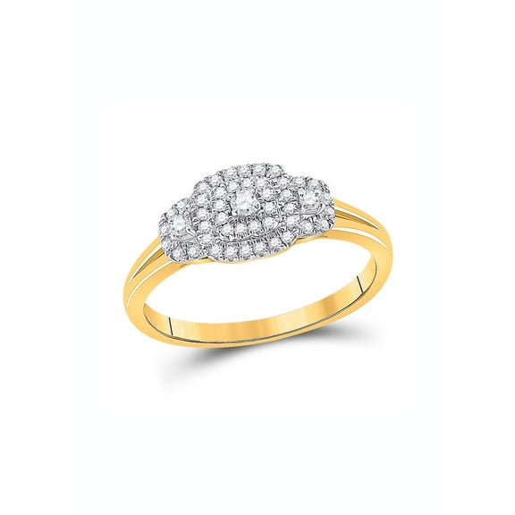 FB Jewels 10kt Yellow Gold Womens Round Diamond Solitaire Bridal Wedding Engagement Ring 1/4 Cttw